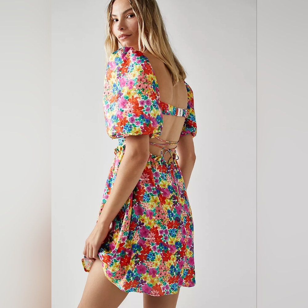 For Love And Lemons Merrill Puff Sleeve Mini Dress - Picture 2 of 14